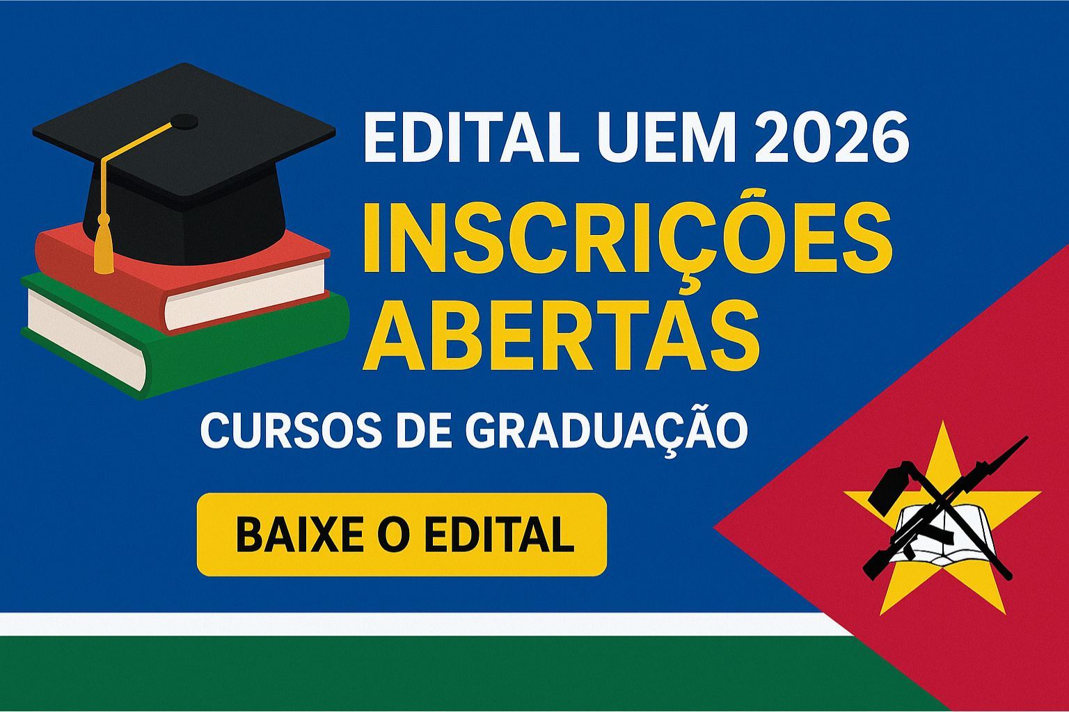EDITAL UEM 2026: Inscrições abertas para cursos de Graduação da Universidade Eduardo Mondlane (UEM)