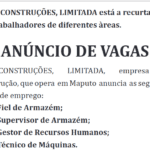 A MGH CONSTRUÇÕES, LIMITADA está a recurtar oito (8) trabalhadores de diferentes àreas