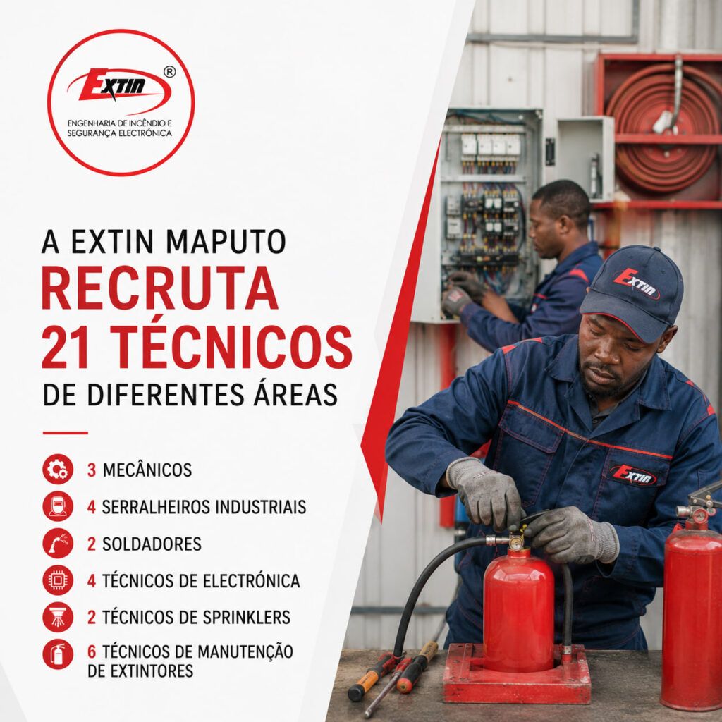 A EXTIN Maputo Recruta 21 Técnicos de diferentes áreas