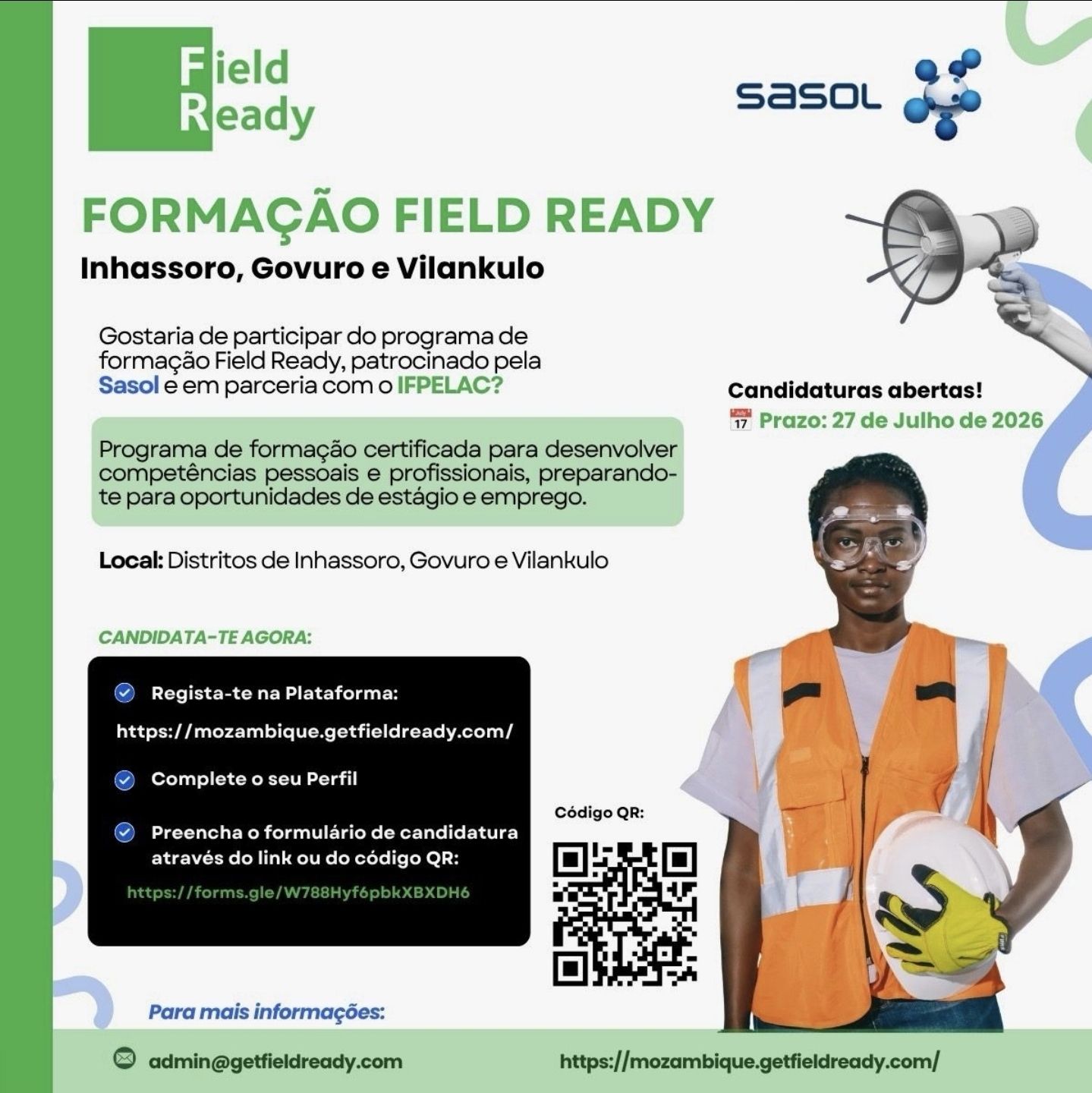 Programa Field Ready Patrocinado pela Sasol